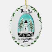 感謝していは何をやっても雪が降るクリスマス セラミックオーナメント (右)