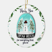 感謝していは何をやっても雪が降るクリスマス セラミックオーナメント (左)