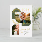 感謝しています フォー ユー モダン ジオメトリック アーチ 2枚の写真 箔シーズンカード (立ち正面)