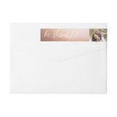 感謝しているばら色の金ゴールドの感謝祭の宛名ラベルがあって下さい ラップアラウンドラベル (裏面)