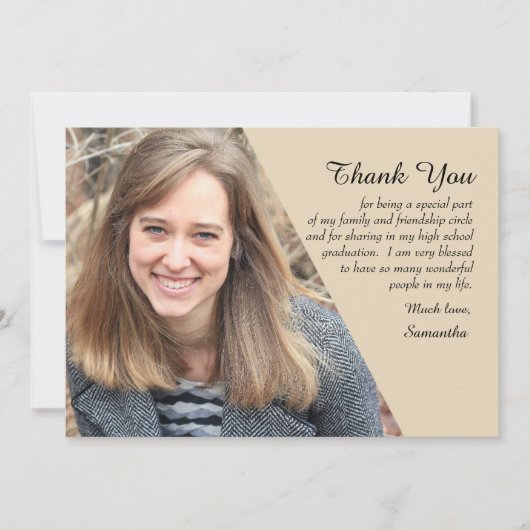 感謝している大学院の写真カード 案内状 (正面)