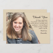 感謝している大学院の写真カード 案内状 (正面/裏面)
