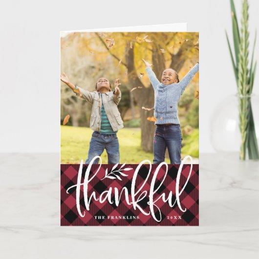 感謝している季節|の感謝祭の写真によって折られるカード シーズンカード (正面)