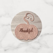 感謝している秋ののどのばら色の金ゴールドのエレガントなカボチャ コンフェッティ (スモール正面)