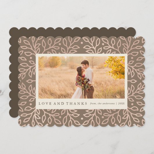 感謝している秋の写真カード サンキューカード (正面/裏面)