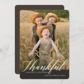 感謝している秋の季節的な写真の挨拶 シーズンカード (正面/裏面)