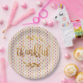 感謝している金ゴールドの数々のな楕円形の点-紙皿 ペーパープレート (パーティー)