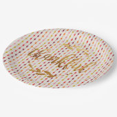 感謝している金ゴールドの数々のな楕円形の点-紙皿 ペーパープレート (アングル)