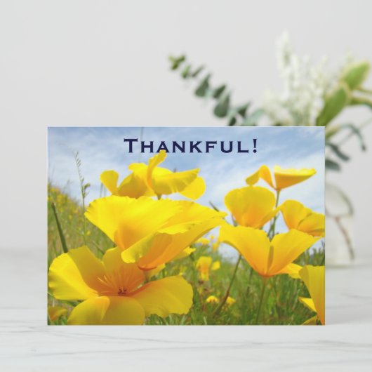 感謝している! 招待状のカスタムは昼食を自ら申し出ます サンキューカード (スタンド正面)