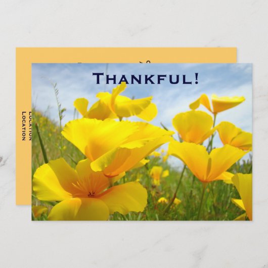 感謝している! 招待状のカスタムは昼食を自ら申し出ます サンキューカード (正面/裏面)