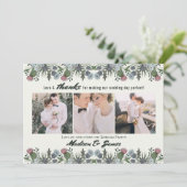 感謝していアザミ | 結婚s | 3枚のフォトカード サンキューカード (スタンド正面)