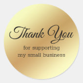 感謝していエレガントは、金ゴールド金属小規模企業 ラウンドシール (正面)