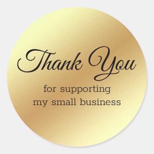 感謝していエレガントは、金ゴールド金属小規模企業 ラウンドシール (正面)