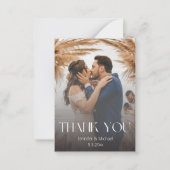 感謝していエレガントミニマル2枚の写真が消え結婚た ノートカード (正面)