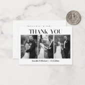 感謝していエレガント君の白黒結婚写真3枚 ノートカード (正面/裏面インサイチュ)
