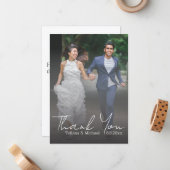 感謝していエレガント君の結婚色あせた写真 ノートカード (正面/裏面インサイチュ)