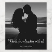 感謝していエレガント祝For for's with Us Photo ワインラベル (シングルラベル)