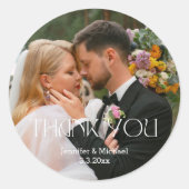 感謝していエレガント結婚写真 ラウンドシール (正面)