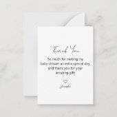 感謝していエレガント赤ちゃんシャワー3枚コラージュ ノートカード (裏面)