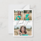 感謝していエレガント赤ちゃんシャワー3枚コラージュ ノートカード (正面)