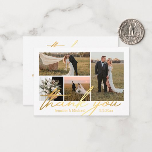 感謝していエレガント4結婚枚の写真 ノートカード (正面/裏面インサイチュ)