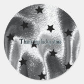 感謝していエレガントSilver Black Stars ラウンドシール (正面)