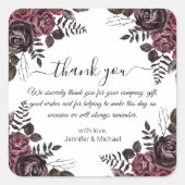 感謝していエレガントYouGothicフローラハロウィン結婚の スクエアシール (正面)