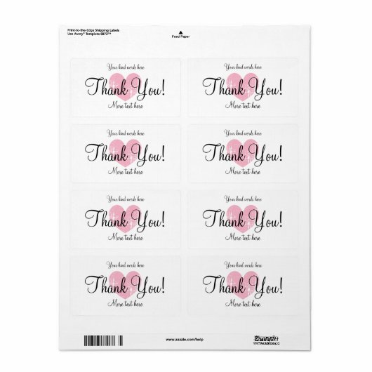 感謝していカスタムお気に入りのパーティー ラベル (フルシート)