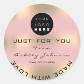 感謝していカスタムバラ金ゴールド金ゴールド製QRロゴグラデーションQR ラウンドシール (正面)