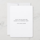 感謝していカラフル子供の誕生日パーティーサンキューカード サンキューカード (裏面)