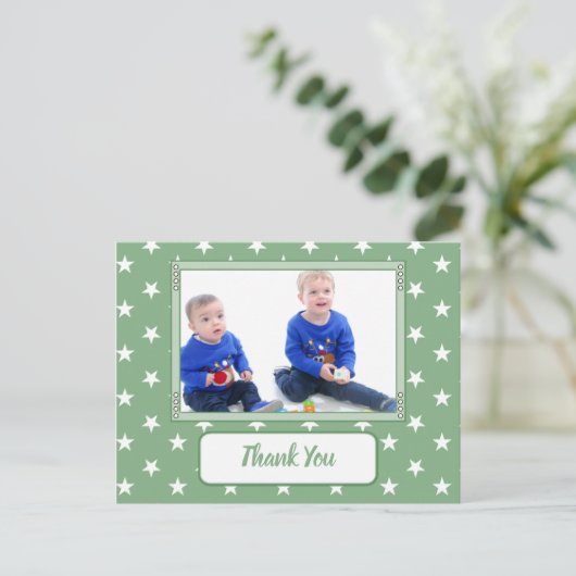 感謝していクリスマスの贈り物は白い写真 案内ポストカード (スタンド正面)