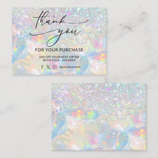 感謝していグリッターopal名刺 名刺 (正面/裏面)