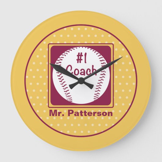 感謝していコーチ感謝してい第1位 ラージ壁時計 (正面)