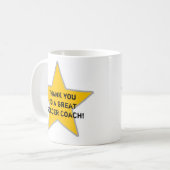 感謝していサッカーのコーチに素晴らし行け コーヒーマグカップ (正面左)