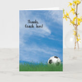 感謝していサッカーのコーチ カード (黄色い花)