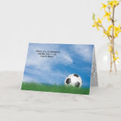 感謝していサッカーのコーチ カード (黄色い花)