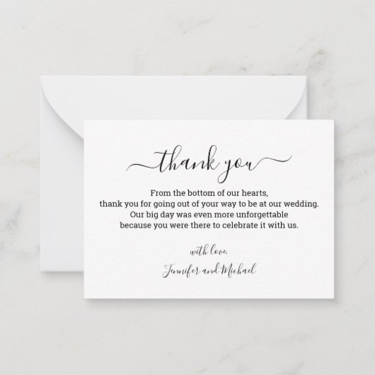 感謝していシックな手書き4フォトコラージ結婚ズ ノートカード (裏面)