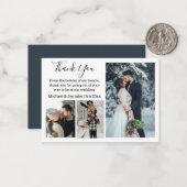 感謝していシックな手結婚跡3枚の写真コラージュ ノートカード (正面/裏面インサイチュ)