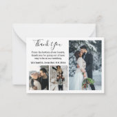 感謝していシックな手結婚跡3枚の写真コラージュ ノートカード (正面)