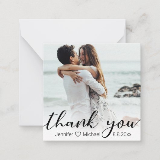 感謝していシック書結婚の写真 ノートカード (正面)