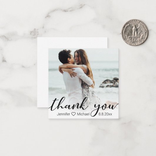 感謝していシック書結婚の写真 ノートカード (正面/裏面インサイチュ)