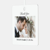 感謝していシモダンッ結婚ク写真 メタルオーナメント (正面左)