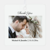 感謝していシモダンッ結婚ク写真 メタルオーナメント (正面)