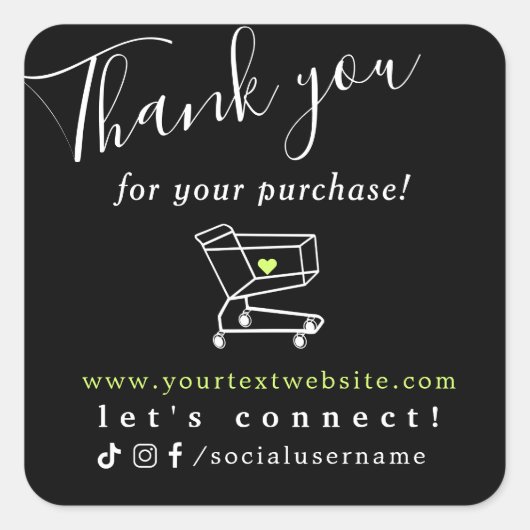感謝していショッピングだ スクエアシール (正面)