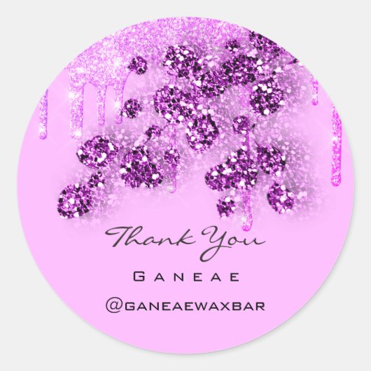 感謝していショッピングスウィート16thピンクのグリッタードリップスフローラ ラウンドシール (正面)