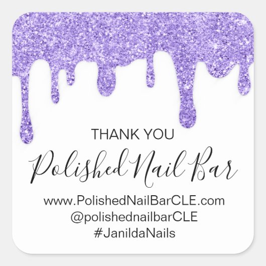 感謝していショッピングブティックバター体パープルドリップス スクエアシール (正面)