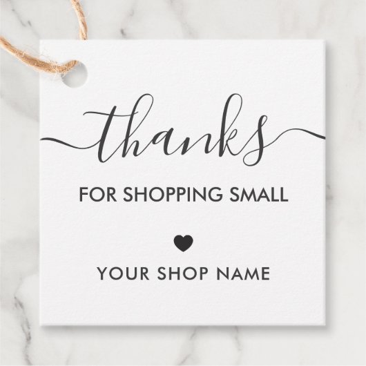 感謝していショッピング小ラベルラベル、クラフト フェイバータグ (正面)