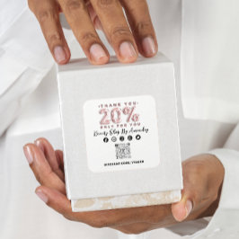 感謝していショッピング20%オフQRコードロゴ割引ホワイト スクエアシール