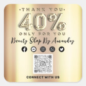 感謝していショッピング40%オフQRコードフェイク金ゴールド スクエアシール (正面)