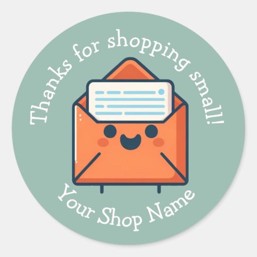 感謝していショッピングSmall Businessシール ラウンドシール (正面)